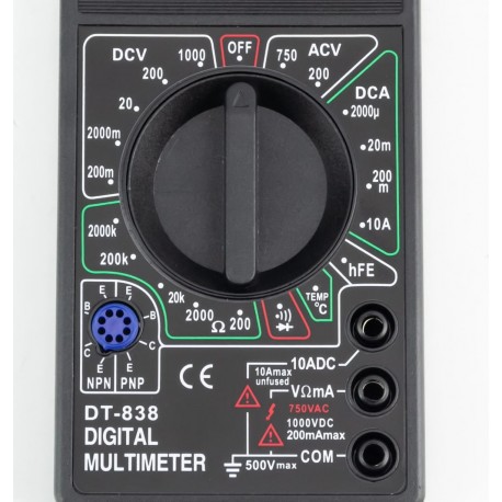 Мультиметр цифровой с измерением температуры, DT-838 Китай
