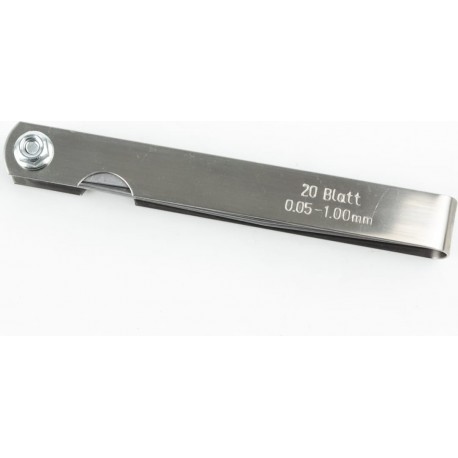 Щупы для регулировки зазоров клапанов 0,05-1,00мм, 20 размеров Китай