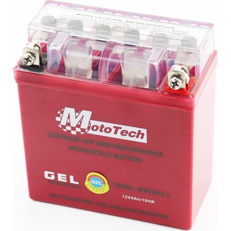 Аккумулятор 12V5Ah 12N5L-BS GEL (L120*W60*H125мм) "Active" Mototech