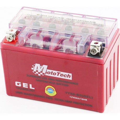 Аккумулятор 12V9Ah YTX9-BS GEL (L150*W87*H107мм) Mototech
