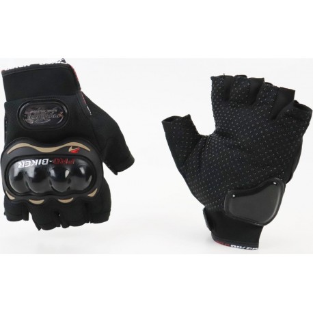 Перчатки мотоциклетные без пальцев XL, чёрные PRO BIKER