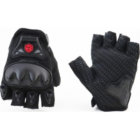 Перчатки мотоциклетные без пальцев XL, чёрные SCOYCO