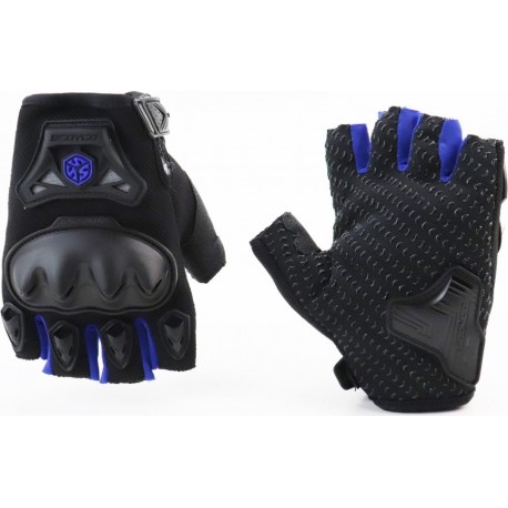 Перчатки мотоциклетные без пальцев XL, чёрно-синие SCOYCO