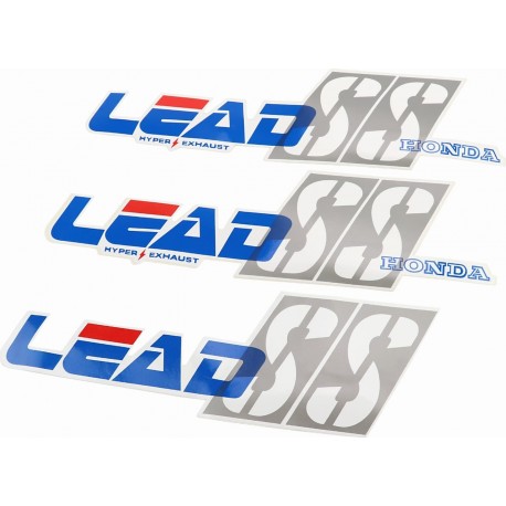 Наклейки набор 3шт "HONDA LEAD "SS" (35х10см), синий Китай
