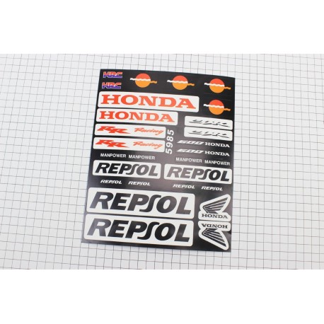Наклейки набор 24шт "HONDA" (18х22см) (5985) Китай