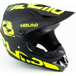 Шлем кроссовый 117 M (57-58см), чёрно-салатовый мат HELMO Китай