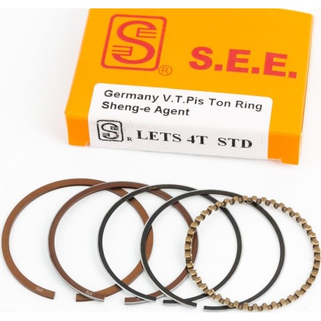 Кольца поршневые 4T Suzuki AD50/LET'S 50cc-39мм STD, жёлтая коробка SEE