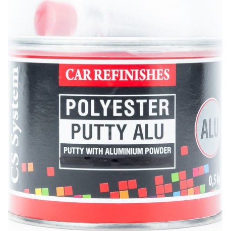 Шпаклівка середньозерниста поліефірна пластична, сіра "ALUMINUM", 500g CS SYSTEM