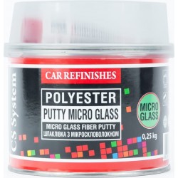 Шпаклівка середньозерниста поліефірна з мікроскловолокном, зелена "PUTTY MICRO GLASS", 250g CS SYSTEM