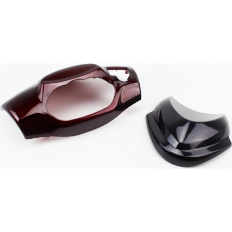 Пластик-керма верхній Race1,3 під спідометр "овал", бордовий+вітровик Китай