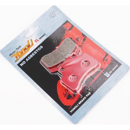 Гальмівні колодки (дискові) "півмісяць" Viper-RACE/FKEEWAY-Focus 50/KYMCO Heroism-125, к-кт 2шт, червоні YONGLI