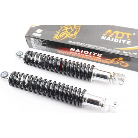 Амортизатор задний GY6/Honda-340мм*D-50мм (втулка 10мм / вилка 8мм), чёрный к-кт 2шт NAIDITE