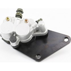 Тормозной суппорт задней системы (двухпоршневой)+колодки тип 2, серебристый Китай