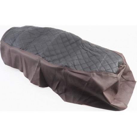 Чехол сиденья (эластичный, прочный материал), чёрно-коричневый, люкс тип 2 Украина