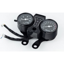 Спидометр "двойной" 120 км/ч тахометр электронный (узкое крепление, 2 фишки папа), чёрный Китай