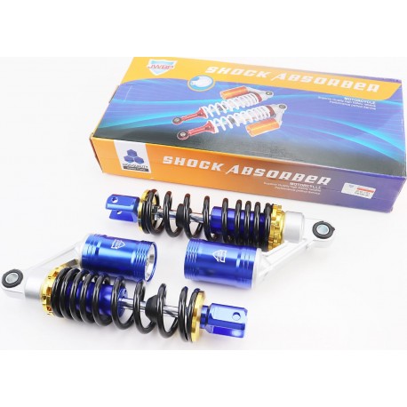 Амортизатор задний GY6/Yamaha-265мм*D-60мм (втулка 12мм / вилка 8мм) газовый регулир., чёрный к-кт 2 шт JWBP