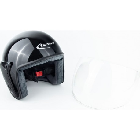 Шолом відкритий U-122 M, чорний глянець KUROSAWA