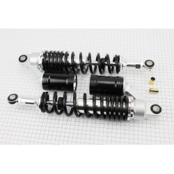Амортизатор задній JH/CB/CG-345мм*d-60мм (втулка 12мм/втулка 10мм) газовий регул., чорний к-кт 2шт Китай