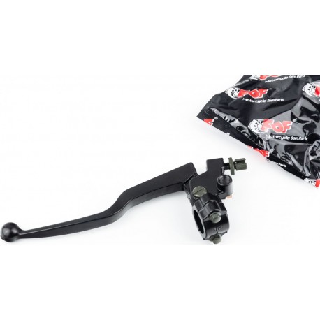 Рычаг руля левый (сцепления), крепление+жабка, под зеркало M10, МОТО, чёрный FDF