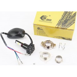 Лампа фари діодна LED-4 SUPER (к-кт різних кріплень) зі стабілізатором+стробоскоп GO!