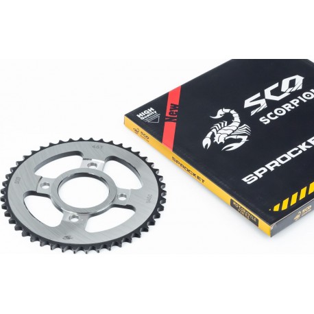 Зірка задня WY125-428-46Т-d-58/ 4отв.*90мм "гартована" (ZS125J спиці) Scorpion