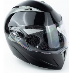 Шлем модуляр с откидным подбородком, выдвижные солнцезащитные очки F-158 М (57-58см), чёрный FORTE