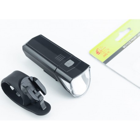 Фонарь передний 1 диод 60 lumen, под батарейки AAAх3, чёрный JY-7181 JING YI