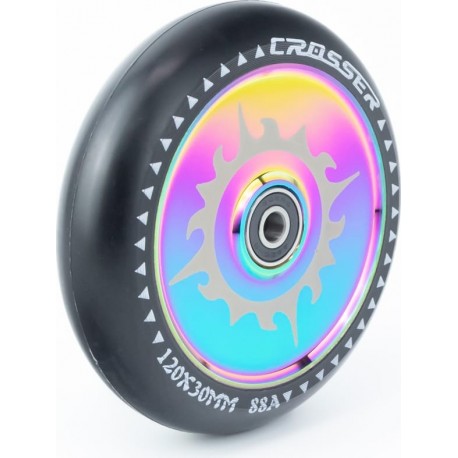 Колесо трюкового самоката 120мм, алюминиевое, пром-подшипники 608 (8х22х7) 2RS, хамелеон Китай