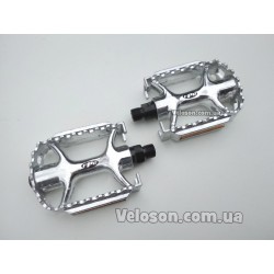 Педали алюминиевые FPD велосипедные комплект серебристые