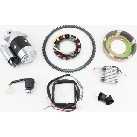 Комплект для переоснащения мотоблока под электростартер 178F (электростартер, замок, проводка, магнето, реле, венец) Китай