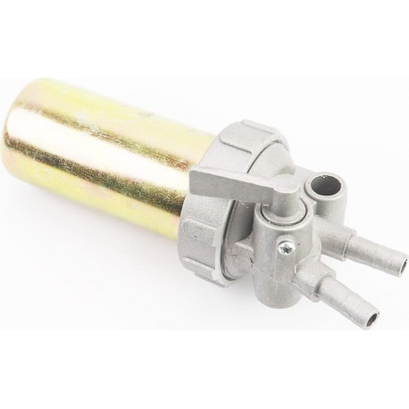 Паливний кран+фільтр в металевому корпусі (вхід/вихід вгору) Китай