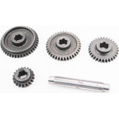 КПП-Вал шлицевой L-150мм+шестерня Z-20+шестерня Z-31+шестерня Z-38+шестерня Z-43, к-кт 5шт 101-2 Китай