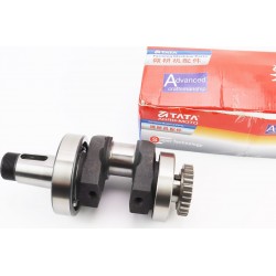 Коленвал R195NM (Dболта-М14x1,5, Dшейки-52мм, H-112мм)+подшипники+шестерня, запрессованный TATA