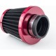 Фильтр воздушный нулевой 35мм, прямой "конус", красный, чёрная сетка (большой) TATA