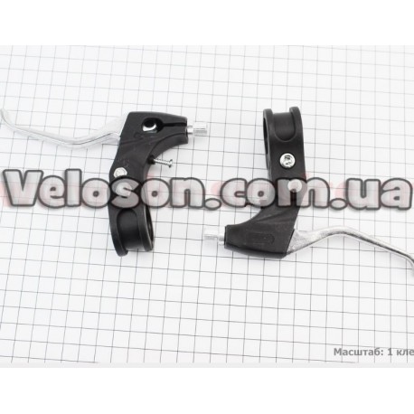 Тормозные ручки V-brake, пластмассово-алюминиевые, черно-серые JY-B20 Китай