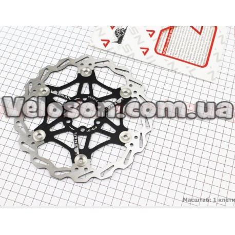 Тормозной диск 180мм, под 6 болтов, на алюминиевом пауке, черный FD-01 SNAIL