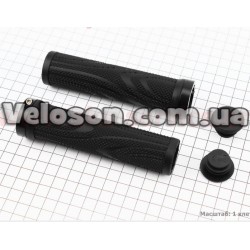 Ручки руля 130мм с зажимом Lock-On, черные TPE-152 FB ONE