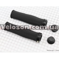 Ручки руля 130мм с зажимом Lock-On, черные TPE-187A FB ONE
