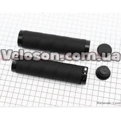 Ручки руля 130мм с зажимом Lock-On с двух сторон, экокожа, черные PU-192A FB ONE