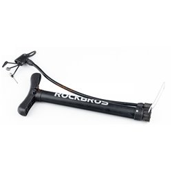 Насос ручной "напольный" пластмассовый, с Т-ручкой, под штуцера Schrader&Presta, чёрный RockBros