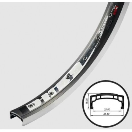 Weinmann Триал, 26", 36спиц, Двойной, пистонированный, черный с проточкой, ширина: 39мм, высота: 18мм