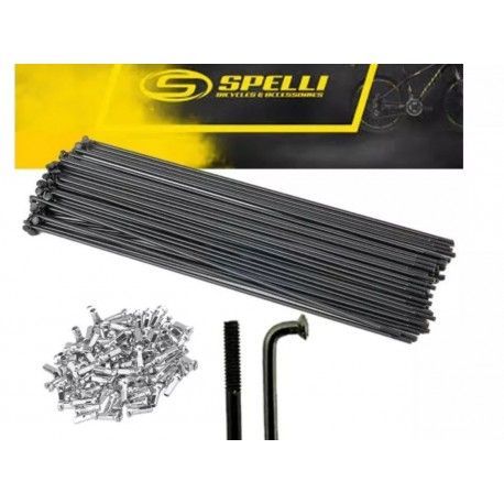 Спицы велосипедные Spelli SLE BLK-288 черная 100 шт с ниппелем