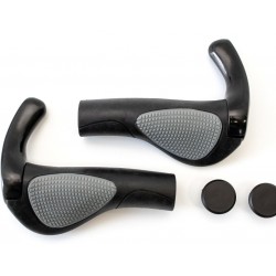 Грипсы эргономичные L130mm BRAVVOS FL-430-1 с алюм. черным рожками черные