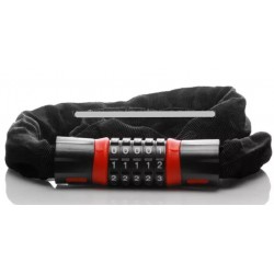 Замок 6 х 1000мм ланцюг в чохлі чорний ключ-код