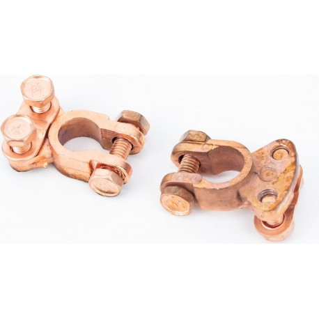 Клеми на акумулятор (пара+d-12,5мм та-d-11,5мм), обміднені Китай