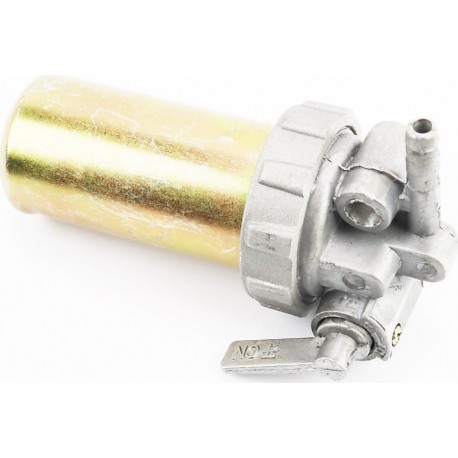 Кран топливный+фильтр в металлическом корпусе (вход/выход в сторону) Китай