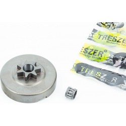 Тарелка сцепления "звезда" 3/8-7 Husqvarna-365/371/372, JONSERED-CS2165/2171/2172 + подшипник TRESZER