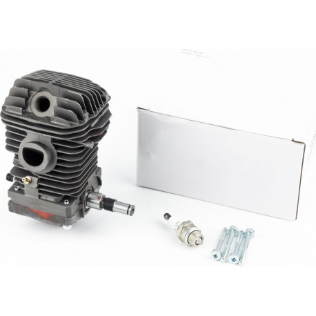 Циліндр, к-кт (цпг) MS-250 42,5мм (палець 10мм), чорний + колінвал + свічка в зборі KAMBERG