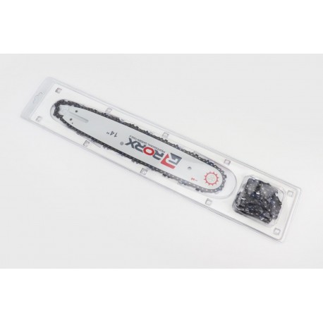 Шина 14"-1,3мм 3/8" 50зв L-39см + цепь 3/8"-1,3мм-50зв. квад. зуб-2шт, на блистере RORX