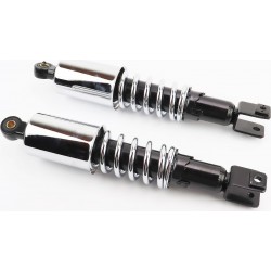 Амортизатор задний 350мм, D-60мм (втулка 10мм / вилка 10мм) со стаканом регулир., хром к-кт 2шт Китай